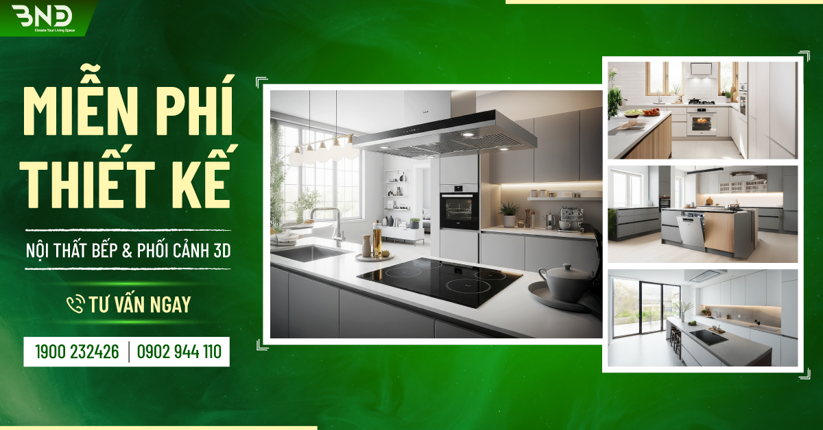 Thiết Kế Nội Thất Bếp & Phối Cảnh 3D – Giải Pháp Tối Ưu Không Gian Sống Hiện Đại