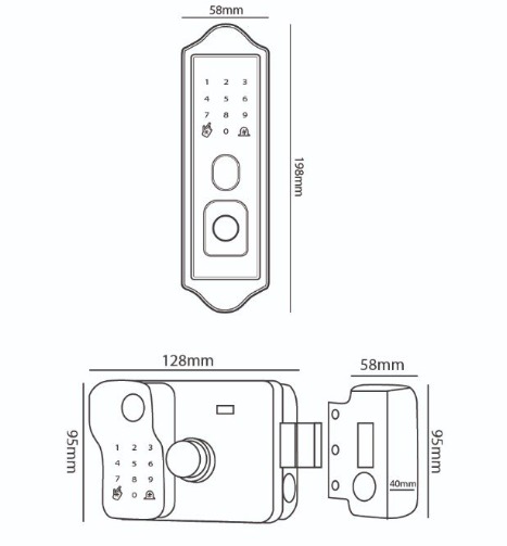 Khóa cửa cổng Hubert HB CCI3 EU 03