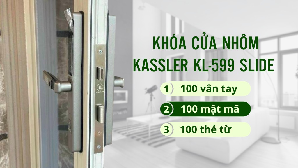 Khóa cửa nhôm KASSLER KL-599 SLIDE Gray 02
