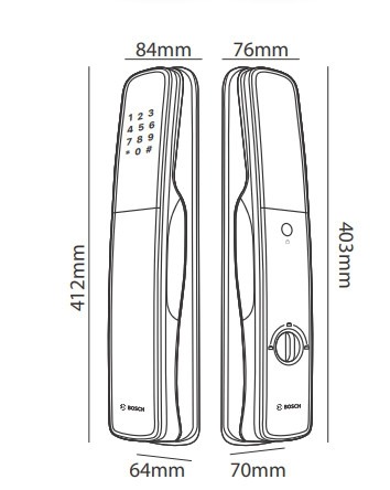 Khóa vân tay BOSCH EL 800A-DE Amber Gold 2