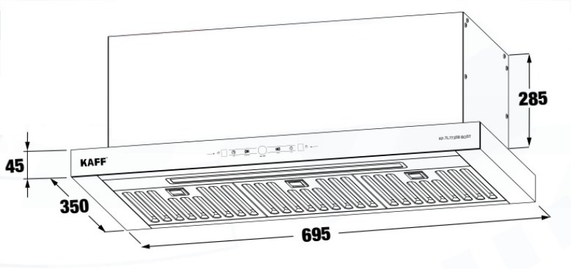 Máy hút mùi âm tủ vẫy tay KAFF KF-TL7735S BOST 3