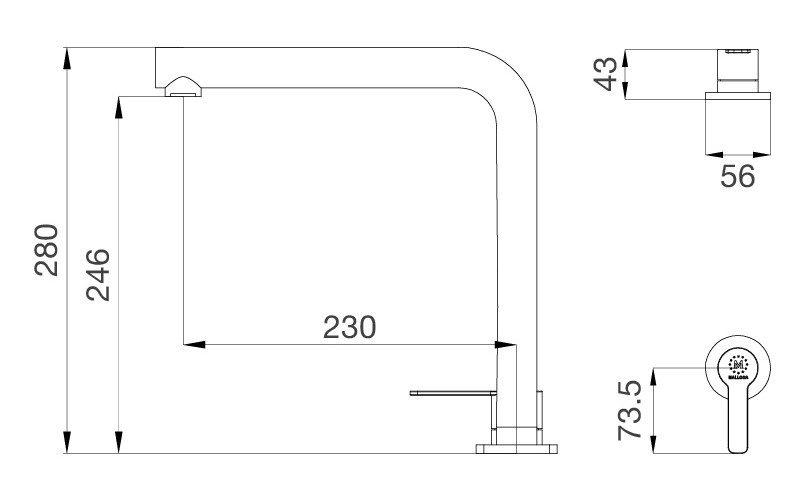 Vòi rửa bát nóng lạnh MALLOCA K501B 2
