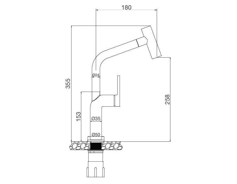 Vòi rửa bát rút dây MALLOCA K2206CR 02
