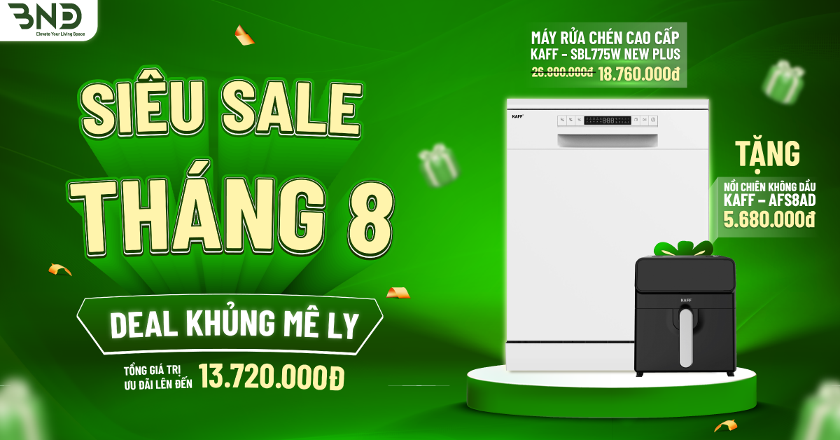 Ưu đãi sốc tháng 8 – Tặng nồi chiên không dầu